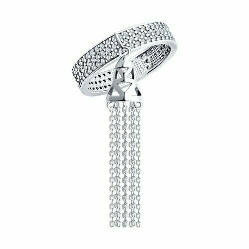 фото Кольцо, серебро, 925 проба, фианит, размер 17 diamant-online