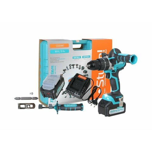 Аккумуляторный шуруповерт 80 Нм Sturm CD2080 с дополнительной рукояткой 15990₽