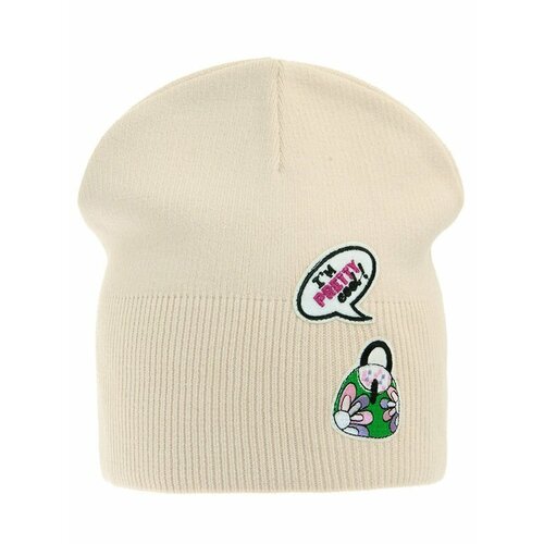 фото Шапка mialt, размер 52-54, бежевый