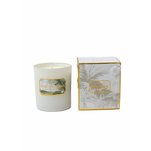 Свеча White orchid Floox, 12,2х12,2х10 см, вес 150 гр, ароматическая, аромат 