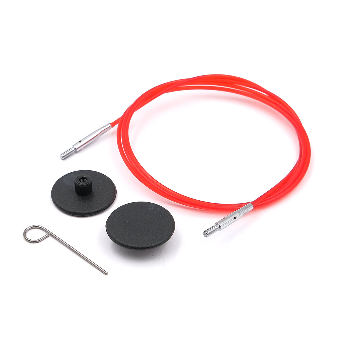 Тросик для съемных спиц, длина 76 см, нейлоновый, KnitPro красный — фото 1