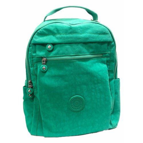 Рюкзак женский текстильный зеленый легкий крепится на ручке чемодана