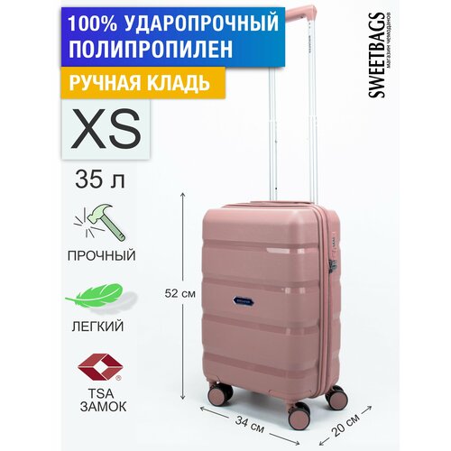 фото Чемодан , 35 л, размер xs, розовый sweetbags