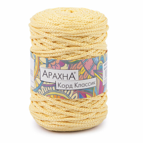 Пряжа ARACHNA "Cord Classic" 100% полиэфир 200 г 100 м №24 св. желтый