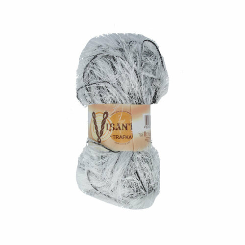 Пряжа VISANTIA TRAFKA меланжевая 100 полиэстер 100 г 150 м 5001 белый-черный 257₽