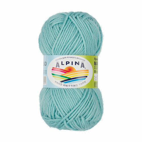 фото Пряжа alpina "margo" 100% мериносовая шерсть 50 г 75 м №22 бл. бирюзовый