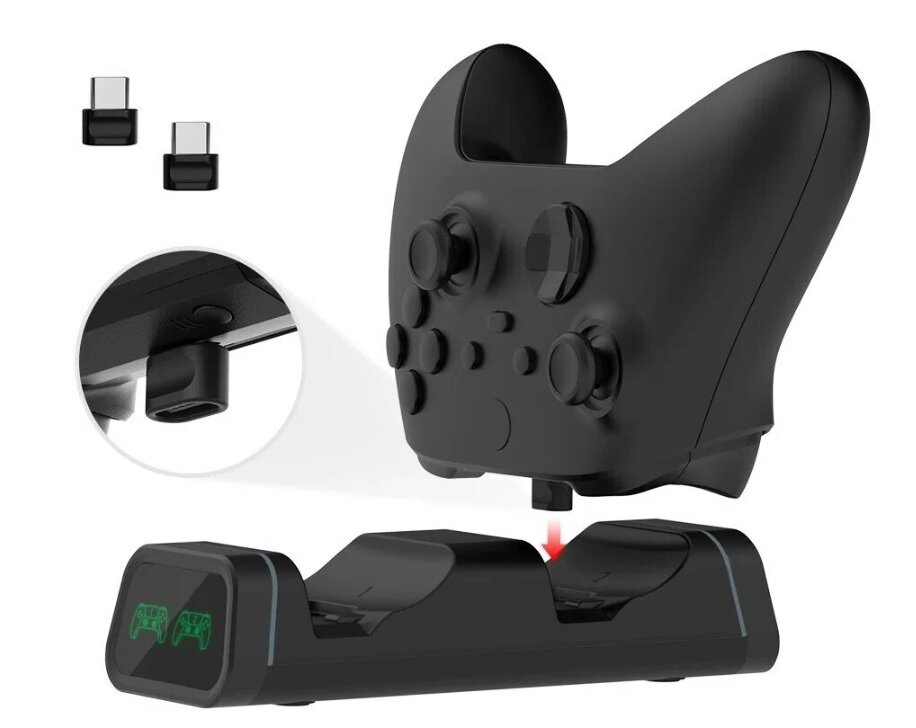 Зарядная станция для джойстика контроллера Xbox Series S / X + 2 аккумулятора, DOBE Dual Charging Dock TYX-0625