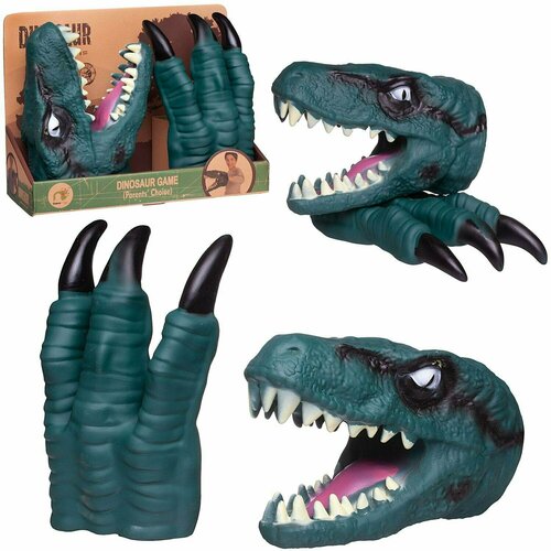 Игровой набор Junfa Игрушка на руку Голова и когти динозавра сине-зеленые игрушка на руку junfa голова динозавра зубастая коричневая