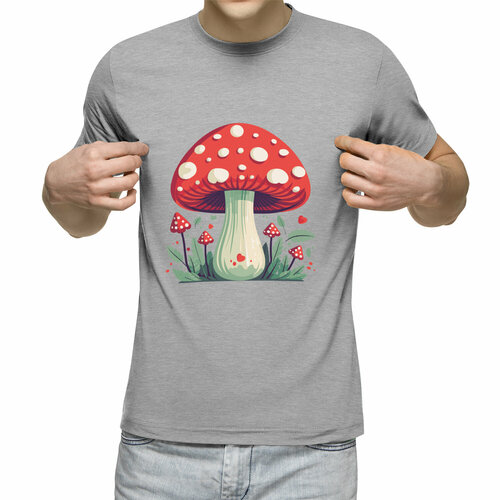 Футболка Us Basic, размер XL, серый мужская футболка грибы грибной мухоморы l серый меланж