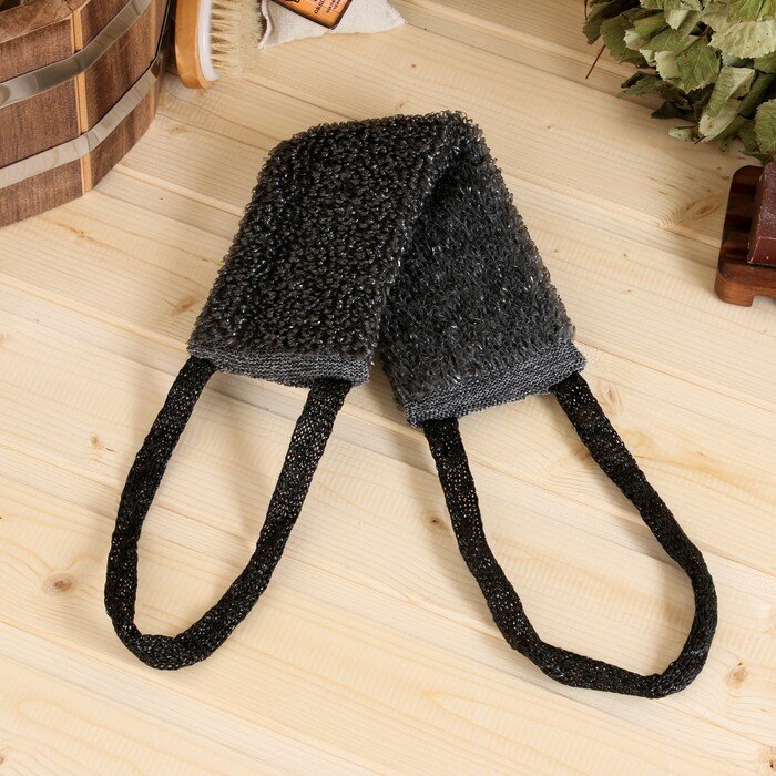 Мочалка для тела «Стандарт» поролон 36 см без ручек чёрная