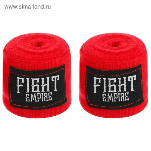 Бинты боксерские FIGHT EMPIRE 4 метра, эластичные, цвет красный 4763320