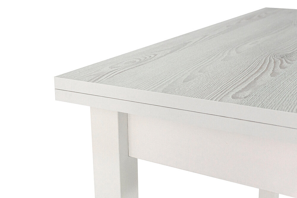Стол обеденный Боровичи-Мебель раскладной с ящиком белый / сосна белая 90х60х75 см - фотография № 4