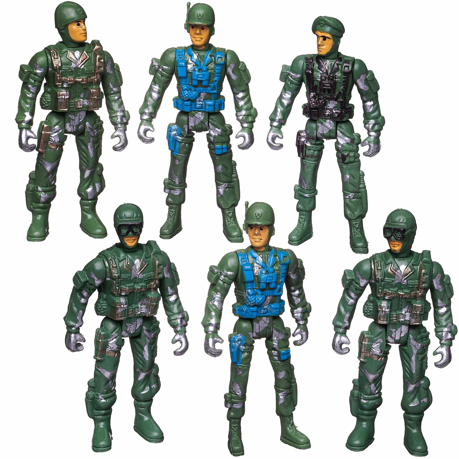 Игровой набор Abtoys Боевая сила Шесть солдат с экипировкой и оружием PT-01795