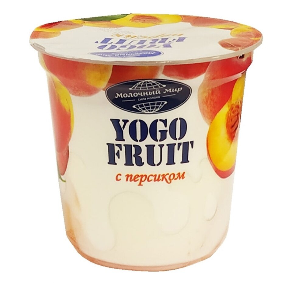 Йогурт Молочный Мир Yogo fruit Персик двухслойный 2,5% 150г, Беларусь