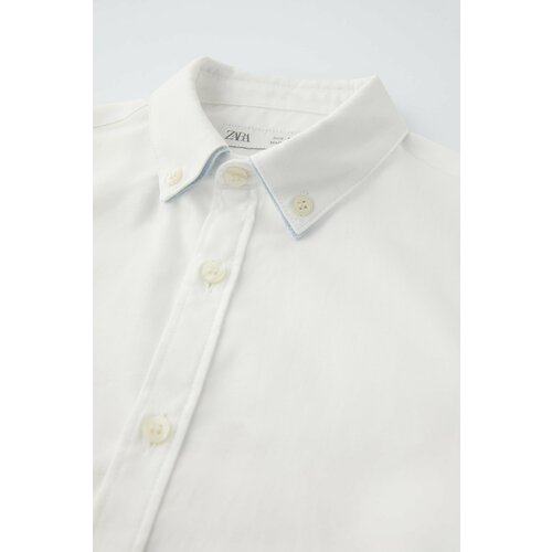 Рубашка Zara, размер 7 лет (122 cm), белый
