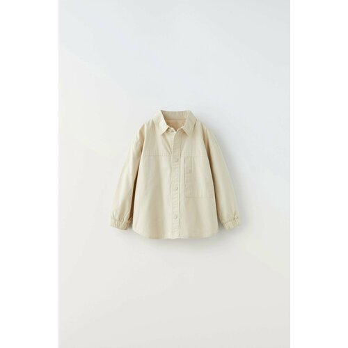 Рубашка Zara, размер 12-18 месяцев (86 cm), бежевый