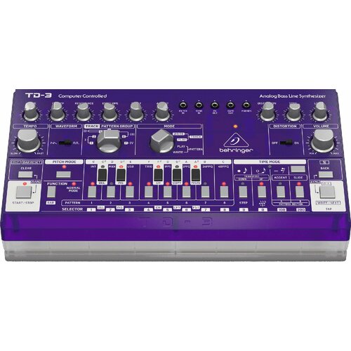 BEHRINGER TD-3-GP аналоговый басовый синтезатор, VCO с двумя формами волны, VCF, VCA, 16-шаговый секвенсор возможностью сохране behringer td 3 mo sr басовый синтезатор встроенный дисторшн vco vcf vca 16 шаговый секвенсор 16 голосов серебристый с красным