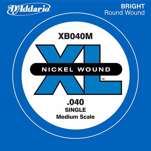 XB040M Nickel Wound Отдельная струна для бас-гитары, никелированная, 040, D'Addario струна отдельная для бас гитары 1 emuzin 1шт nbg 040 россия