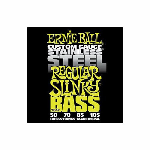 Комплект струн для бас-гитары, 50-105, сталь, Ernie Ball Stainless Steel Regular Slinky P02842