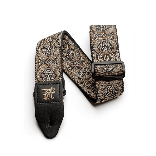 Гитарный ремень Ernie Ball 4163 Gold & Black Paisley Jacquard