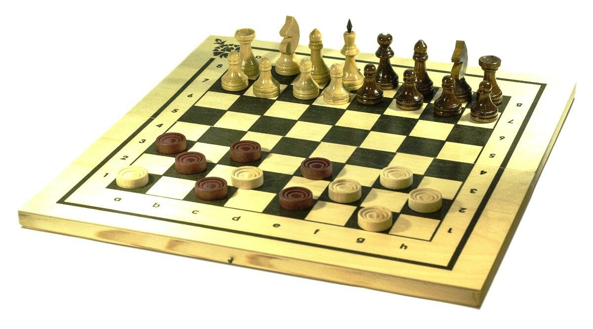 Орловская ладья Игра 2 в 1 "Шахматы, шашки"