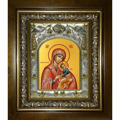 Икона Божья Матерь Страстная, 14x18 см, в деревянном киоте 20х24 см, арт вк-5187