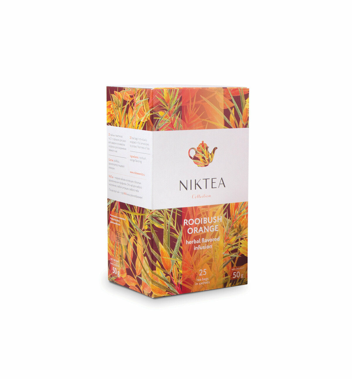 Niktea Rooibush Orange / Ройбуш Оранж, чай травяной в пакетиках, 25 шт.