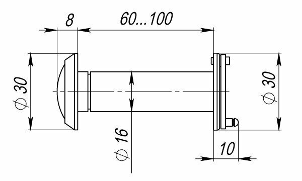 Глазок дверной, оптика стекло DV-PRO 3/100-60/BR (DVG3) GP золото