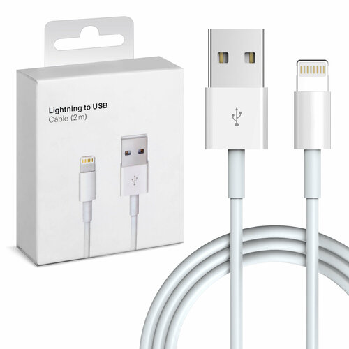 Кабель Lightning USB, 2 метра кабель apple usb m lightning m 1 м белый