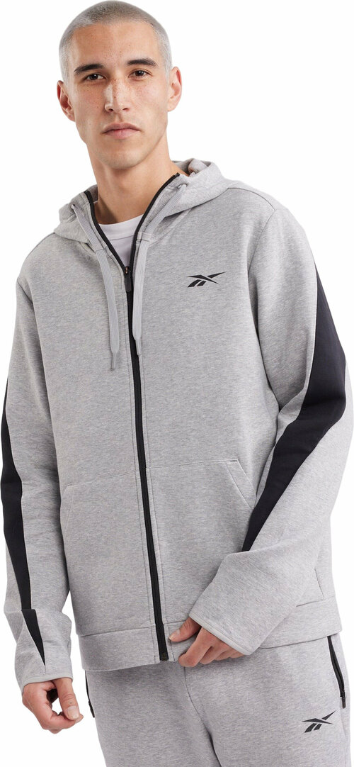 Толстовка Reebok Reebok Dreamblend Full Zip Hoodie, размер S, серый