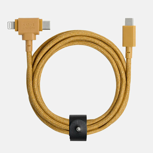 Кабель Native Union Belt USB-C USB-C/Lightning Medium коричневый, Размер ONE SIZE