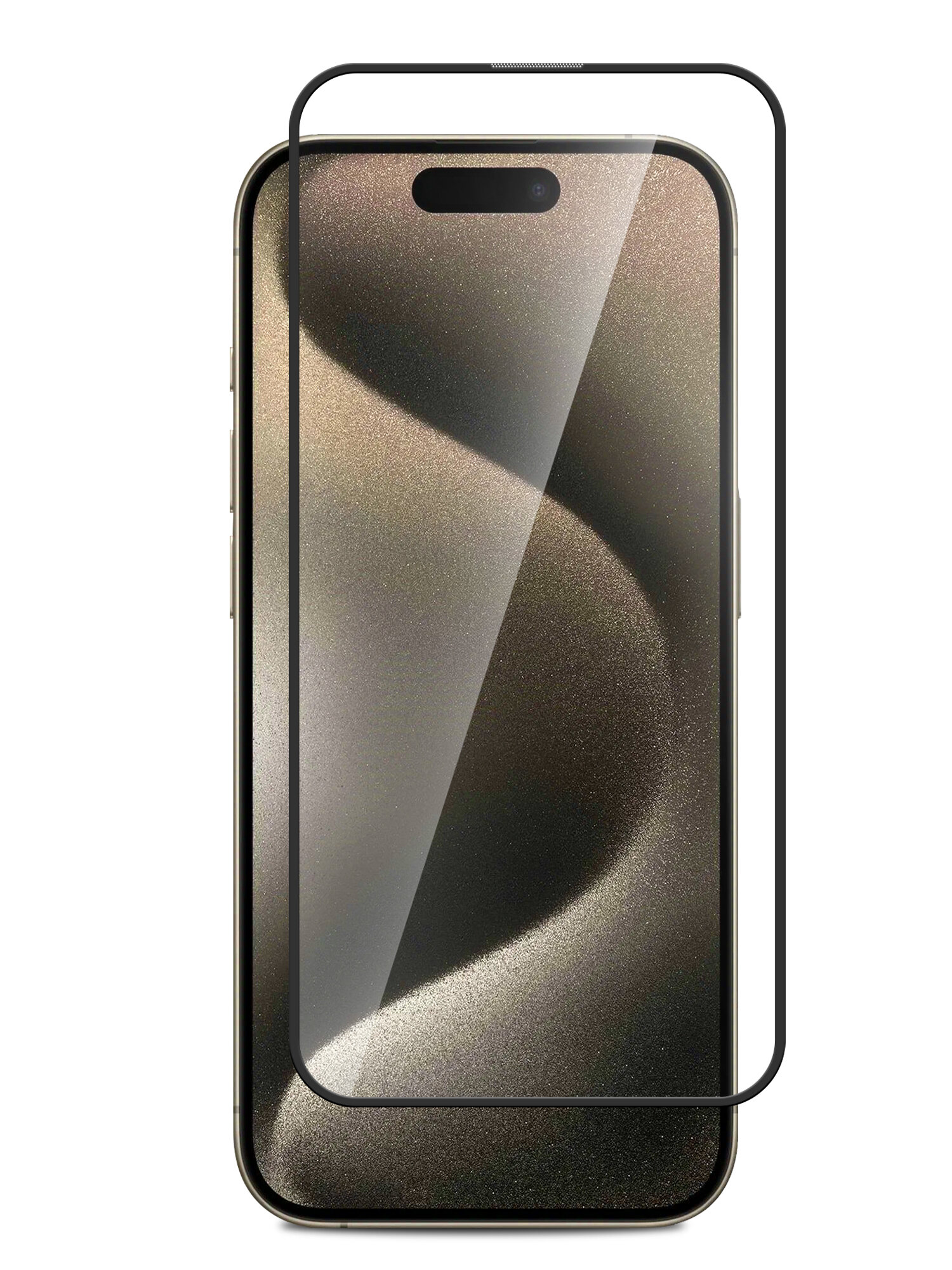 Защитное стекло для Apple iPhone 15 (Эпл Айфон 15) на экран, черная рамка полноэкранное силиконовая клеевая основа Full Glue, Brozo