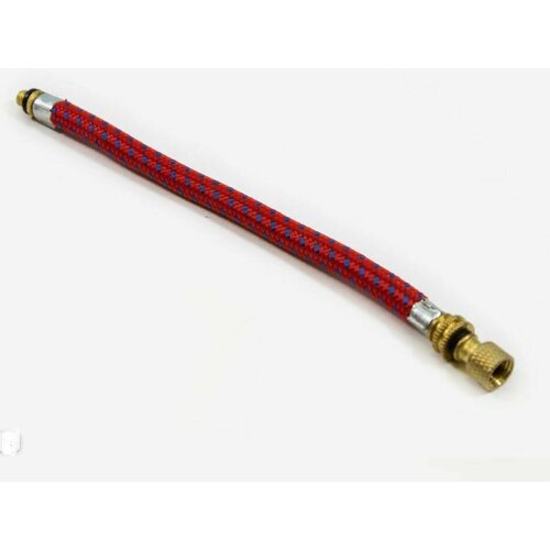 Шланг BEE PUMP для ручного насоса под велониппель DV с переходником на автомобильный ниппель AV резиновый в тканевой оплётке красный 29000₽