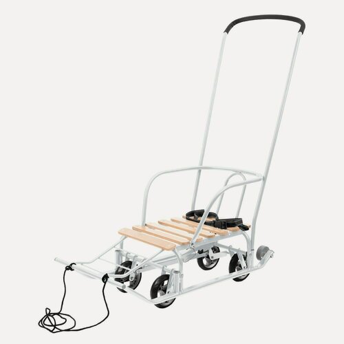 Изображение товара Детские санки Nika "Тимка 5", с колесиками, металлические, белые