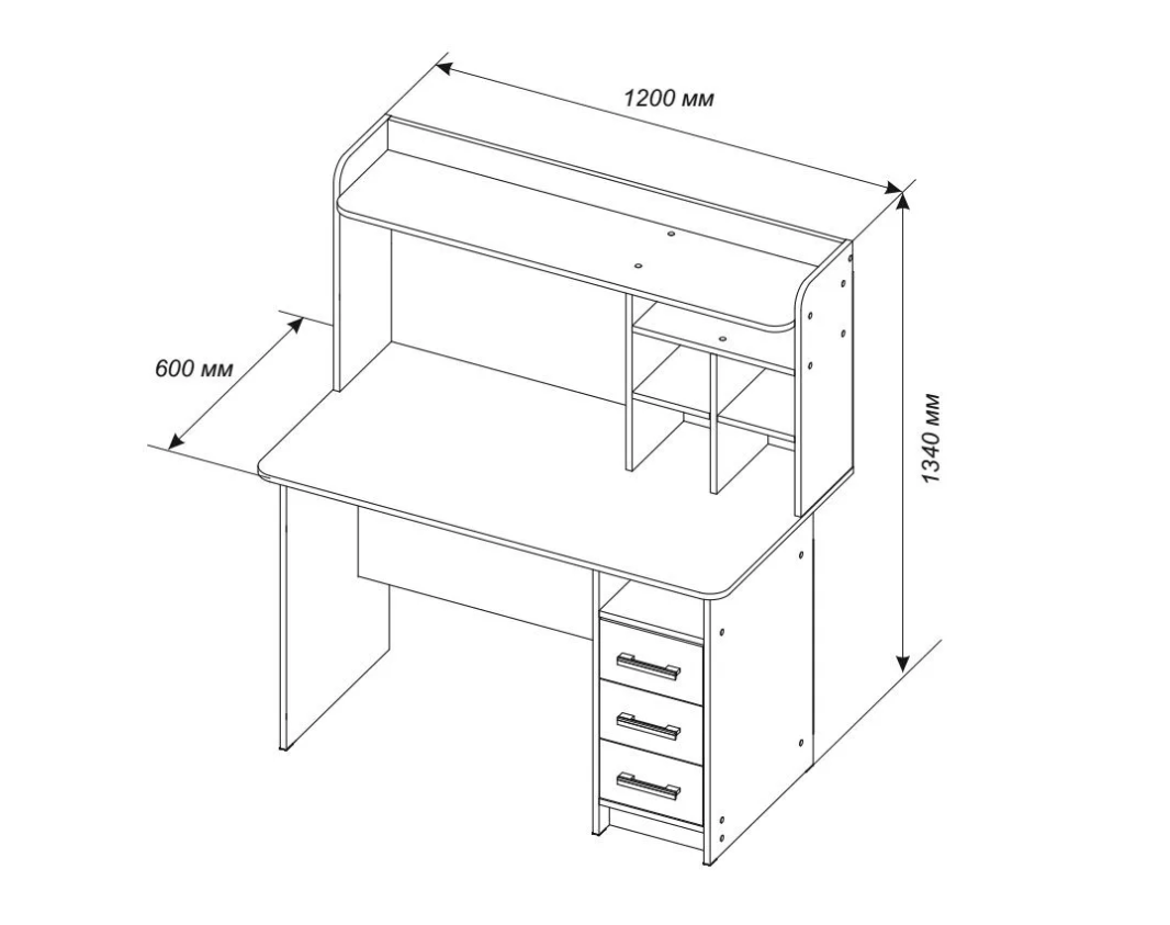 Компьютерный стол КС 1200 Белый BONMEBEL, 120х60х134 см - фотография № 2