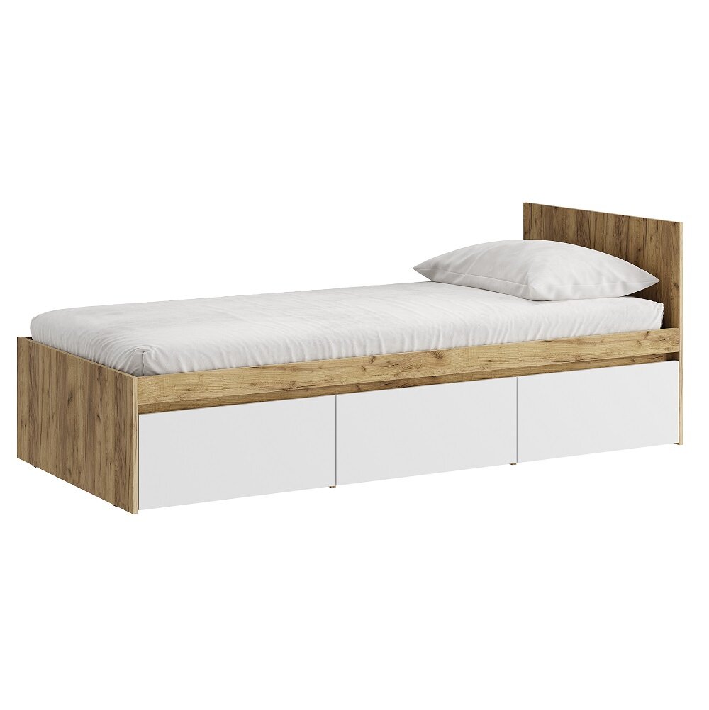 фото Кровать 90х200 "Гудвин", Крафт/Белый