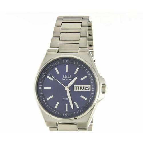фото Наручные часы q&q, серебряный, синий