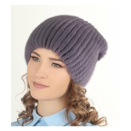 фото Шапка меховой век, размер 54-59, синий