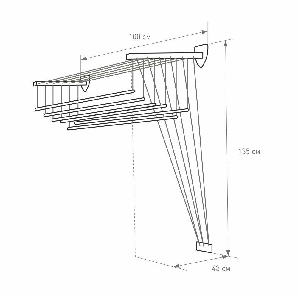 Сушилка подвесная 100 см подвесная - фотография № 2