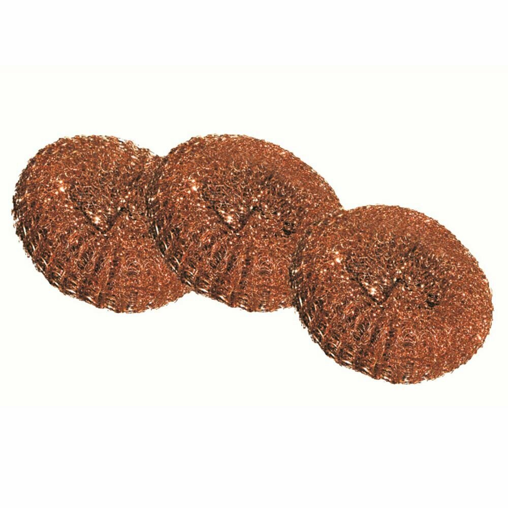 фото Губка металлическая с медным покрытием 3 шт