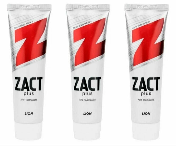 Lion Паста зубная отбеливающая Zact, 150 гр, 3 шт