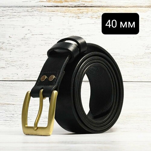 фото Ремень , размер 125, черный, золотой нет бренда