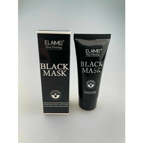 Маска-пленка отбеливающая угольная крем против прыщей, акне и черных точек на лице