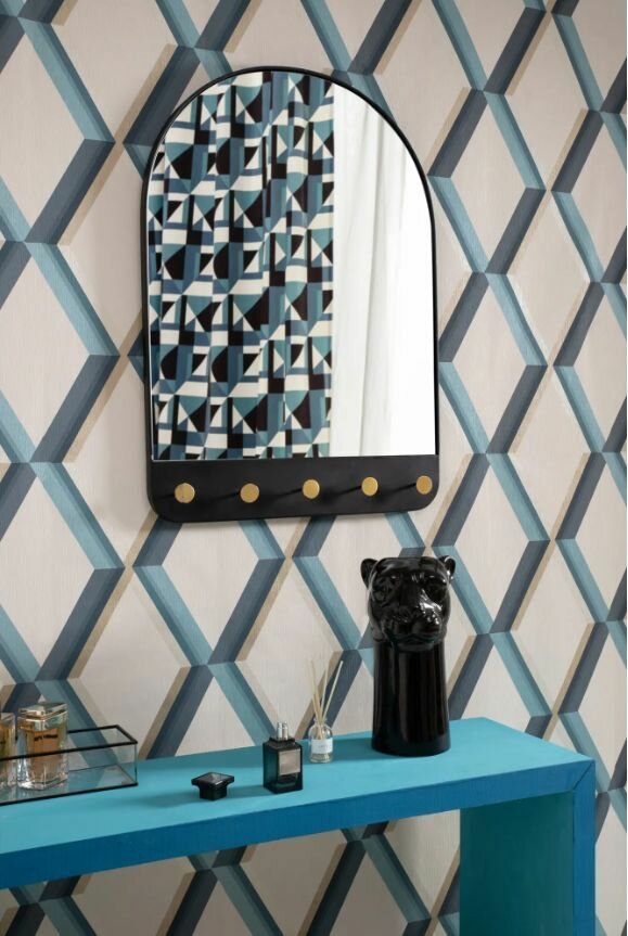 Зеркало декоративное с крючками, овал, 51x71 см, цвет чёрный - фотография № 1