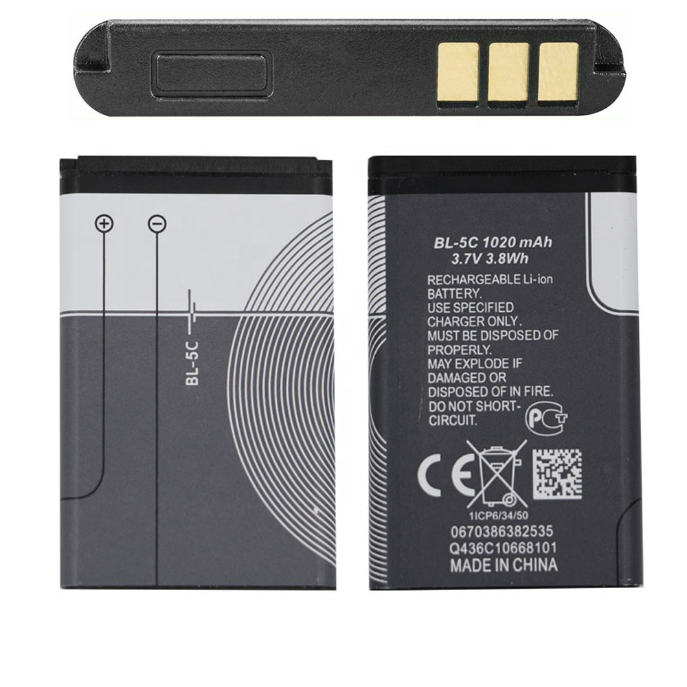 Аккумулятор для сотового телефона Nokia BL-5C, BL-5CA, BL-5CB, BL-5CV 3,7V 1020mAh