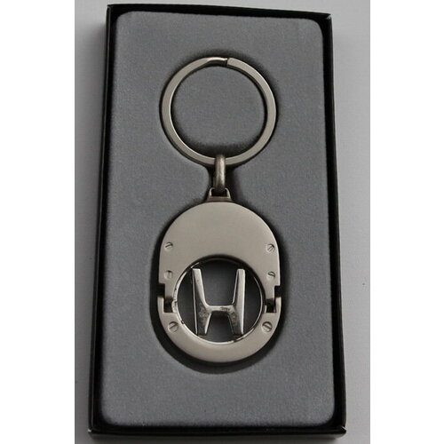 Бирка для ключей Komoloff, глянцевая фактура, Honda, серебряный бирка для ключей gravbiz глянцевая фактура 10 шт золотой