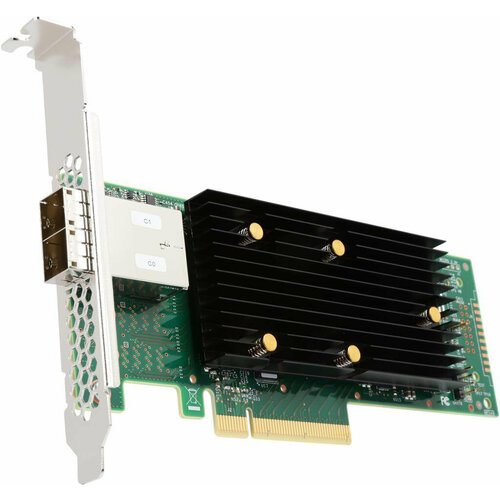 плата контроллера broadcom lsi 9400 16e 05 50013 00 pci e 3 1 x8 lp external tri mode sas sata pcie nvme 12g 16port 4 ext sff8643 1 year 05 50013 00 Контроллер LSI MegaRAID SAS 9400-8e (05-50013-01)