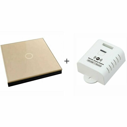 Сенсорный беспроводной выключатель с контроллером eMylo 10A-01SG-RF Gold KIT