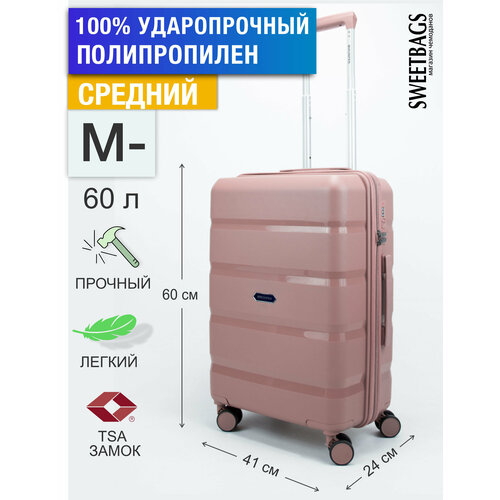 фото Чемодан , 60 л, розовый sweetbags
