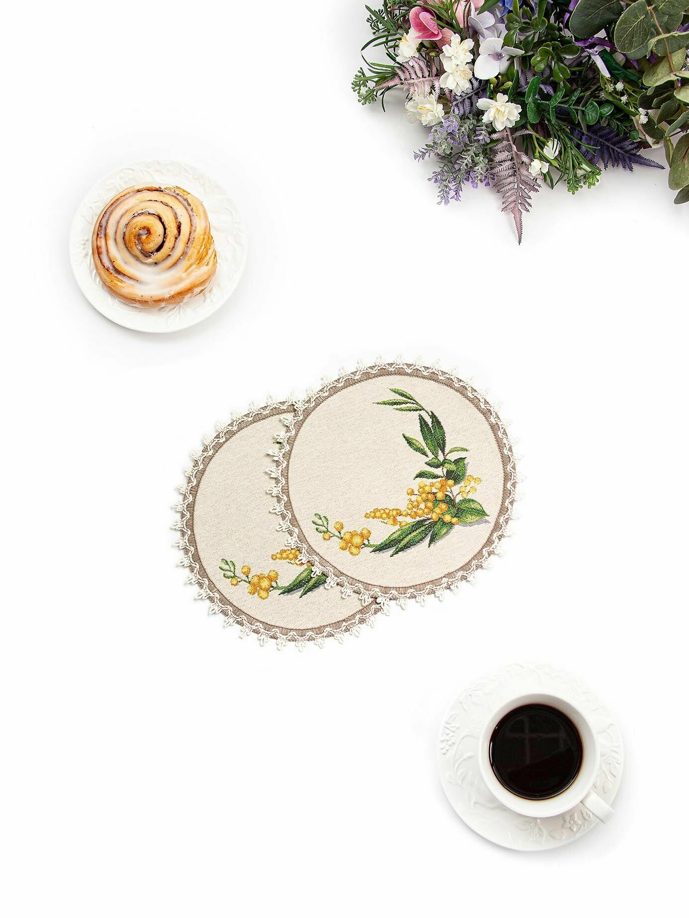 фото Комплект салфеток Le Gobelin Мимоза 2шт диаметр 27 см